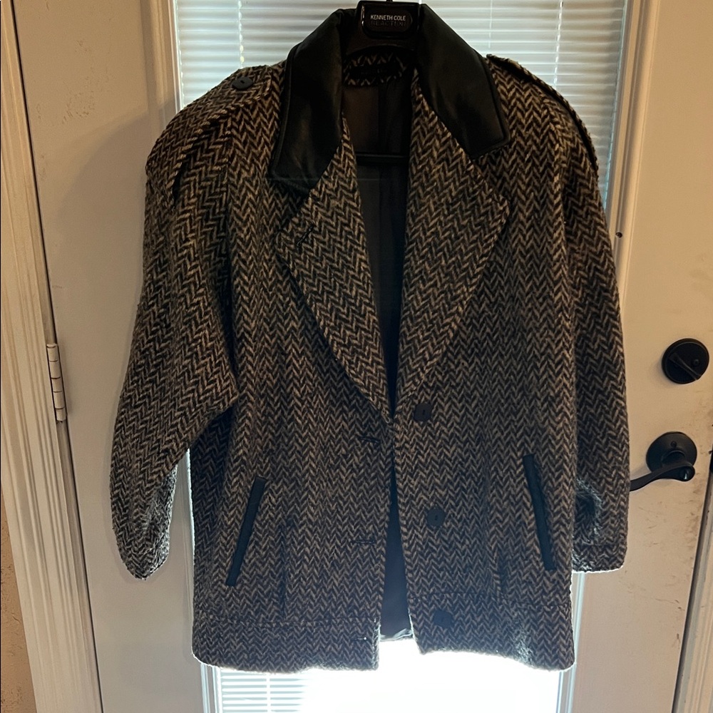 Elegant Houndstooth Women's Pea Coat
